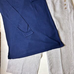 JJill Navy Top Sm/ Nautical Style Striped Capris Med